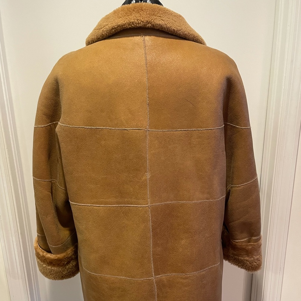Fantazia Camel Shearling Zip Front Coat - Size S. - Picture 5 of 16